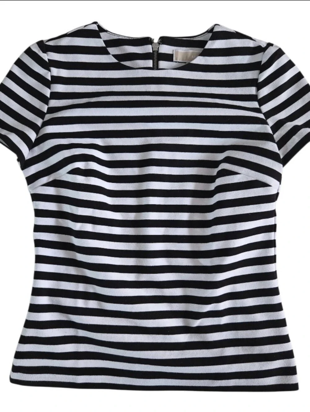Michael Kors Black and White Striped Short Sleeve Tee Size S